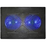 Topoint&reg; 14"~15.6" Ultra-Slim Gaming Laptop Powerful Cooling Pad, Build-in Blue LED Light for Apple Dell HP MSI Asus Sony Samsung Computer Laptop Heat Sink Stand CP005 Black