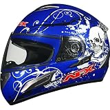 AFX FX-100 Sun Shield Helmet , Size: XL, Color: Blue, Style: Skull 01014364