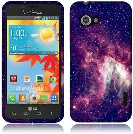 LG Enact VS890 Pink Stars Galaxy Nebula 2D Silver Glossy Cover