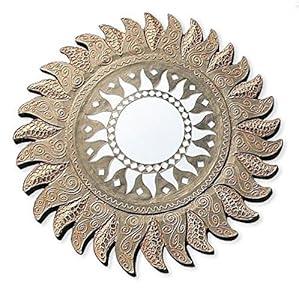Wanddeko Feng Shui Spiegel Feuerenergie Sonne aus MDF Holz Durchmesser