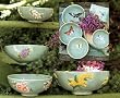 Ceramic Butterfly Mini Bowls with Wrought Iron Stand (5 piece set)