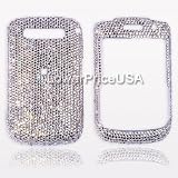 Blackberry Curve 8900 Javelin Genuine Swarovski Crystal (7ss) Silver Design Faceplate Cover Case