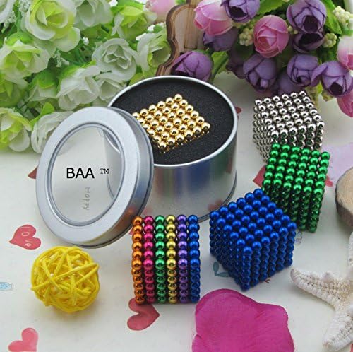 BAA SHOP 6x6x6 3D Cube Magnetic Balls Construction Building Toys Puzzle Magnet Blocks,Silver