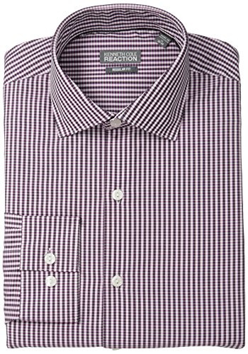 Kenneth Cole Reaction Men's Regular Fit Pink Grey Mini Check