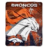 NFL Denver Broncos 50-Inch-by-60-Inch Micro Raschel Plush Throw "Grunge" Design