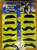 Pack of 12 Adhesive Assorted Black Moustaches Fancy Dress Costume Accessory