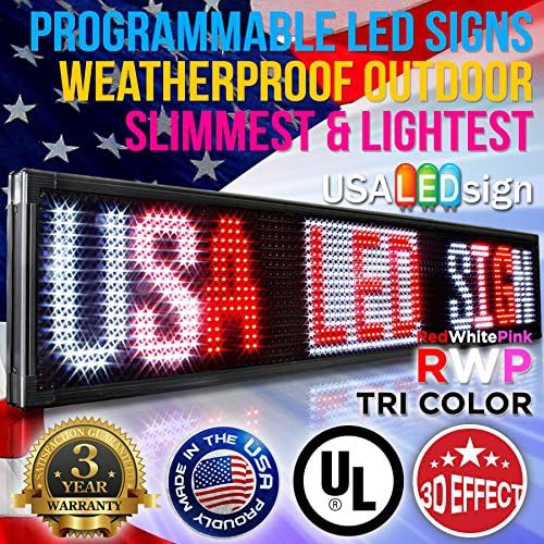 LED Signs 59" X 22" Tri-color Bright Digital Programmable Scrolling Message Display / Business Tools