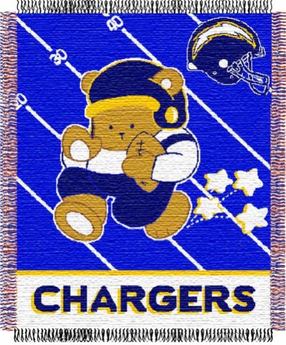 NFL San Diego Chargers 36-Inch-by-46-Inch Woven Jacquard Baby Throw