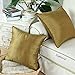 CaliTime Pack of 2 Silky Throw Pillow Covers Cases for Couch Sofa Bed Modern Light Weight Dyed Striped 18 X 18 Inches Gold