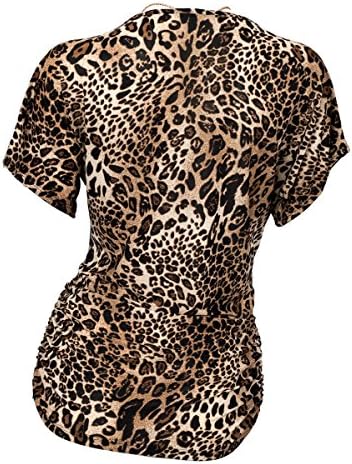 eVogues Plus Size Chain Necklace Accented Scoop Neck Top Animal Print - 1X