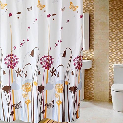 HMMF Dandelion Print Shower Curtain Bath Curtain Fabric Waterproof Size 70X70 Inch