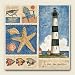 NAUTICAL Coastal Collage LIGHTHOUSE New Stone Coaster Set of 4