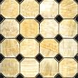 Honey Onyx Octagon Polished Mosaics with Black Dots Meshed on 12" X 12" Tile for Backsplash, Shower Walls, Bathroom Floors. Minimum order 28 sheets