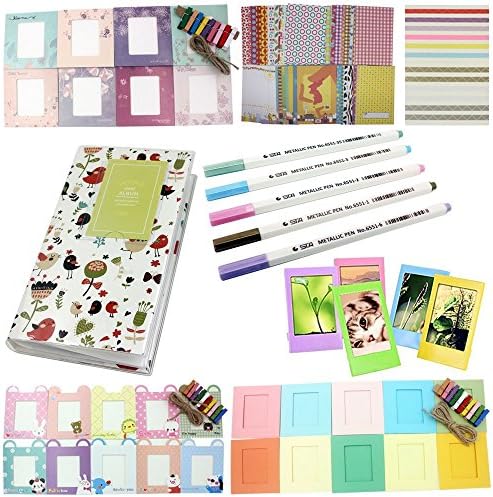 Fujifilm Instax Mini 8 Accessories, Giani Camera Bundles Set Include Instax Mini Album - Wall Hang Frames - Dest Photo Frame - Film Stickers - Film Corner Stickers - Colour Pen (HuaNiao)
