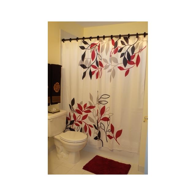 Maytex Mills Satori Fabric Shower Curtain Red On Popscreen