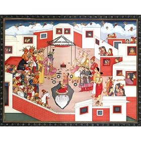 Sita Enters The Earth (Based on the Ramayana of Valmiki) - Water Color on Paper - Artist: Kailash Ra