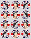 12 Queen Elizabeth Royal rice paper fairy / cup cake 40mm toppers pre cut Suitable For Diamond Jubilee