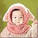 Lowpricenice Winter Baby Kids Girls Boys Warm Woolen Coif Hood Scarf Caps Hats (Pink)