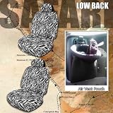 Universal Fit Zebra Seat Covers With Separate Head Rest Covers and Air Vent Pouch