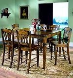 Home Elegance 752-36-7 Adrian Collection 7 Piece Counter Height Dining Set Darkened Hand Distressed Walnut Finish Free Shipping