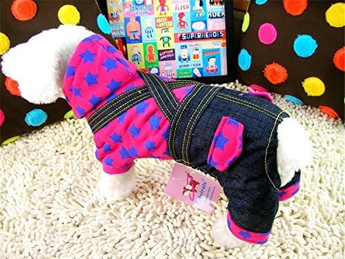 Chiqpets Warm Winter Dog Clothes Fashion Stare Suspenders Pet Clothing Yorkshire Poodle Chihuahua (Red, XS)
