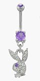 February Birthstone Playboy Belly Button Ring