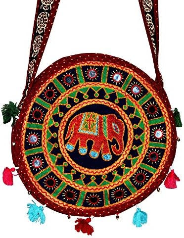 Quilted Cotton Bag Indian Handbag Embroidered Red Shoulder Bag Women Tote Purse