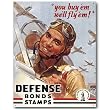 Nostalgic World War 2 Tin Sign : Defense Bond Stamps