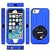 iPhone 5/5S Case, iPhone SE Case, BENTOBEN [Swivel Belt Clip Holster ] [Kickstand ] Shockproof Heavy Duty Rugged Bumper High Impact Dual Layer Protective Case for iPhone 5/5S/SE,Dark Blue&Black