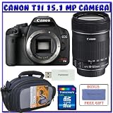 Canon EOS Rebel T1i Digital SLR (Body OutFit) w/ EF-S 18-135mm f/3.5-5.6 IS Lens + 16GB Memory Card + Advanced Shooters Package Package # 1
