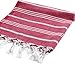 Cacala 100% Turkish Cotton Kitchen Tea Towels, Highly Absorbent Luxury Soft Quick Drying Dish Towel with Hanging Loop for Gym, Yoga, Bath, Sports, Cleaning and Kitchen (23 x 36), Red