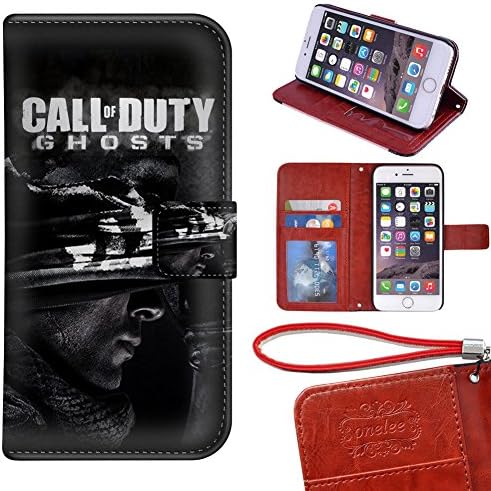 Smartphone Card slots Phone case, Call of Duty Ghosts Premium PU Leather Wallet For iPhone 6 plus ,iphone 6s Plus Smartphone Card slots case