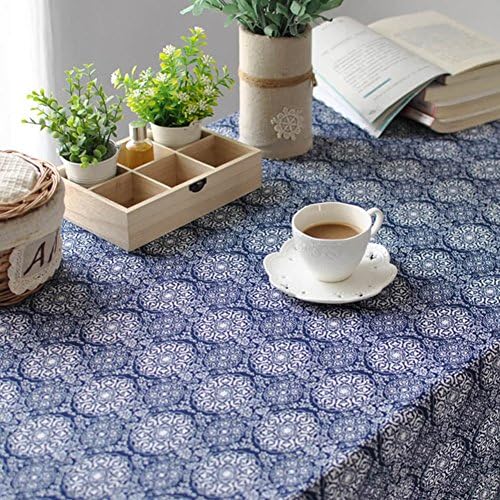 fresh Japanese book cloth/Outdoor pure cotton linen lovely table cloth/ plain blue table cover fabric-C 90x90cm(35x35inch)