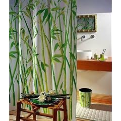 Duschvorhang Wannenvorhang Bambusmotiv Bamboo im Ma� 180x180 cm