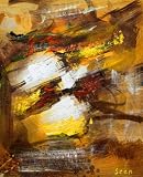 Modern Abstract, Spirit in Fire, Handmade Oil Painting on Canvas, Hand Signed, with Certificate of Authenticity, Size 20 X 24, Framed / Stretched / Gallery Wrap, Ready to Hang, Perfect Wall Décor