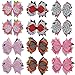 LCLHB 4.5 Inch Dot Polka Stacked Large Bow with Crocodile Hair Clips for Girls 12PCS