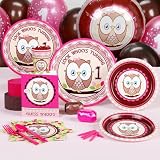 Look Whoo's 1 Pink Standard Party Pack for 16 Party Supplies
