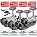 VideoSecu 4 Channel Network USB 2.0 DVR Security Camera System, including 4 Day Night Vision Security Cameras with Audio and 1 of 4 Channel Power Supply WAG