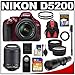 Nikon D5200 Digital SLR Camera & 18-55mm G VR DX AF-S Zoom Lens (Red) with 55-200mm VR + 500mm Telephoto Lens + 32GB Card + Backpack + Tele/Wide Lenses + Monopod + Accessory Kit