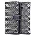 HTC One M8 Case, Terrapin [Black] [Etched Floral Pattern] Textured PU Leather Wallet Case with Card Slots ID Window Cash Compartment and Detachable Wrist Strap Case for HTC One M8 - Black