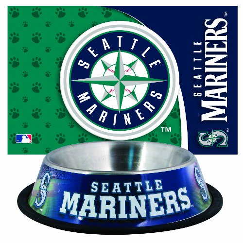 MLB Seattle Mariners Pet Bowl and Mat Combo