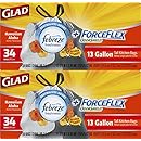 Glad ForceFlex OdorShield Tall Kitchen Drawstring Trash Bags, Hawaiian Aloha, 13 Gallon, 68 Count Total