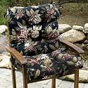 Greendale Home Fashions Outdoor Seat/Back Chair Cushion, Midnight Floral