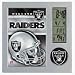 OAKLAND RAIDERS (7 x 7) DESK CLOCK w/ LCD Display of Time, Temperature, Calendar, Alarm & Timer