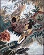 24x32" Nesting Birds Marble Mosaic Art Tile Wall Deco