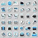 Shopping Blue Stickers - 18