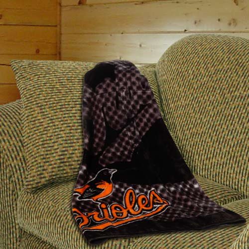 MLB Baltimore Orioles 50-Inch-by-60-Inch Raschel Plush Throw 