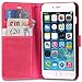 iPhone 6s Case, TUCCH® Leather Case for iPhone 6s / iPhone 6 (4.7 inch), Leather Wallet Cases Folio Book Cover with Credit Card Slots, Stand Holder, Cash Clip, Magnet Closure, Hot Pink with Grey
