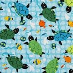 Tissu Robert Kaufman bleu s�rie anima...