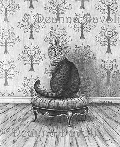 Cheshire Cat Art Print Alice in Wonderland Art Fairy Tale Art 8x10, 11x14 Wall Art Home Decor Victorian Cat